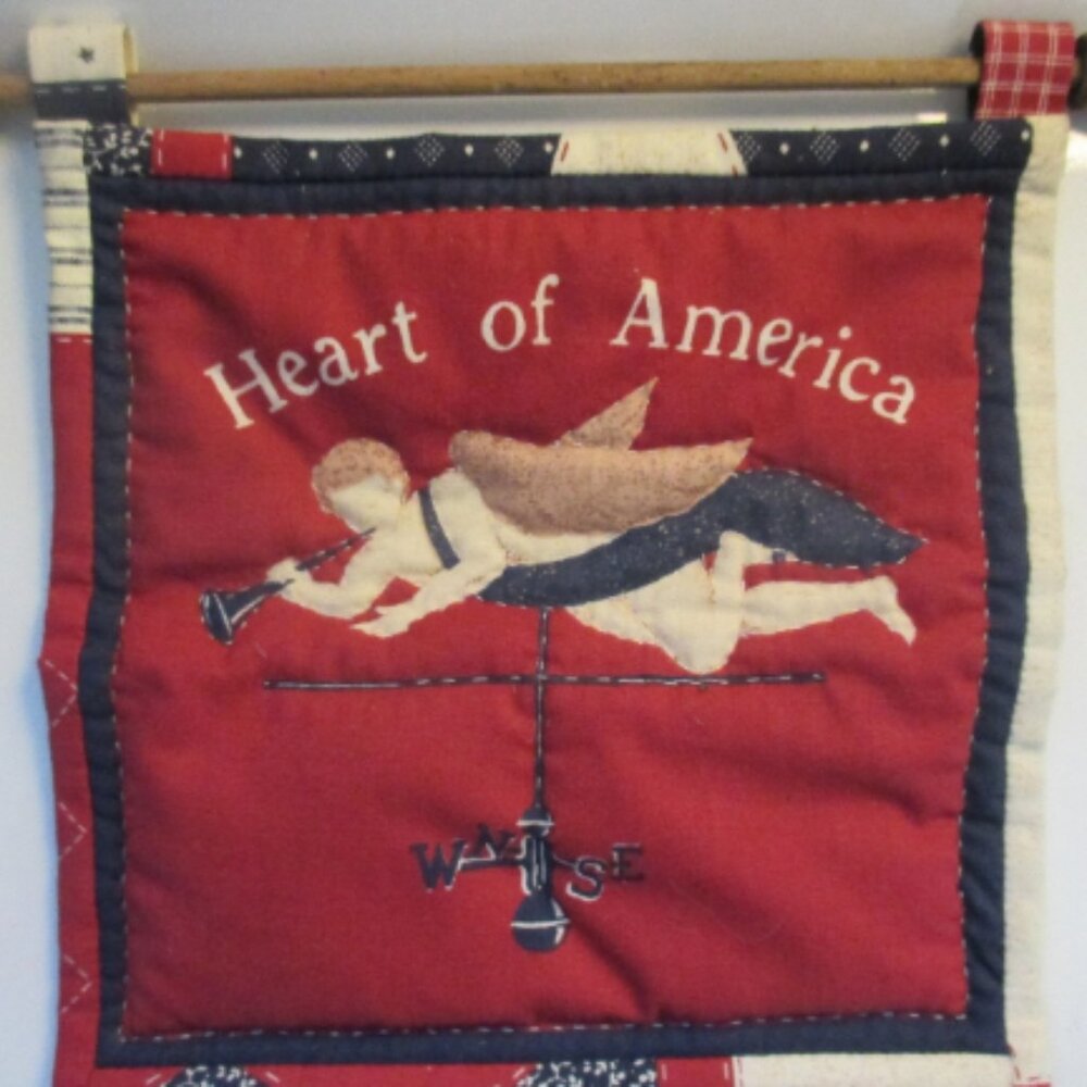 Heart of America Weathervane Angel Small Quilted Wall Hanging